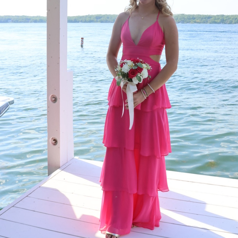 Pink Tiered Maxi Dress
